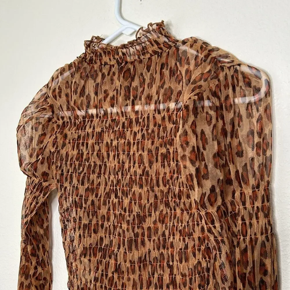 $88 NWT Free People Hello There Top Leopard Combo Size XS